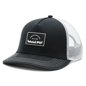 Timberland PRO® Men's A.D.N.D. Mid-Profile Trucker Hat, ReBOTL™ Material Mesh Backing, Cotton Canvas, Black/White