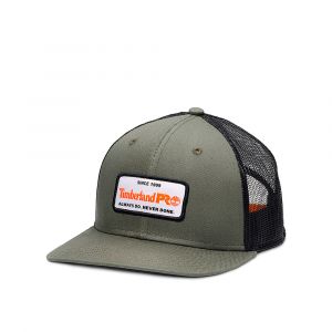 Timberland Men's PRO® A.D.N.D. Mid-Profile Trucker Hat, Mesh Back, Moisture-Wicking, Adjustable Fit, Burnt Olive, One Size