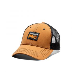Timberland Men's PRO® A.D.N.D. Gritman Low-Profile Trucker Hat, Mesh, Moisture-Wicking, Adjustable, Dark Wheat, One Size