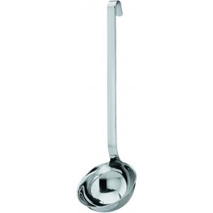 Rosle Stainless Steel Hooked Handle Ladle with Pouring Rim, 5.4-Ounce
