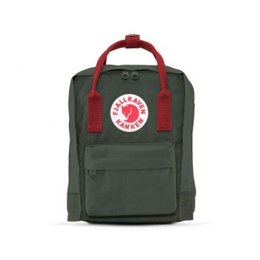 Fjallraven Kanken Mini Classic Backpack for Everyday, Forest Green-Ox Red
