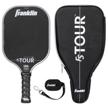 Franklin Sports Pro 14mm FS Tour Series Carbon Fiber Pickleball Paddles, Tempo Pro Player Paddle, Gray