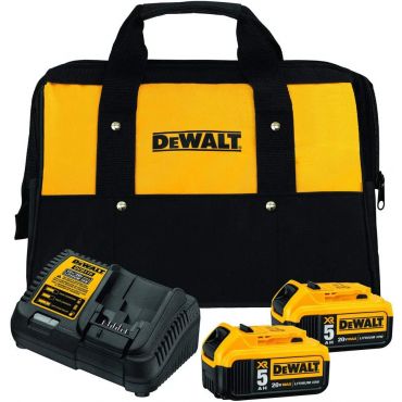 Dewalt DCB205-2CK 20V MAX 5.0Ah 2 Batteries and Charger Starter Kit with Tool Bag