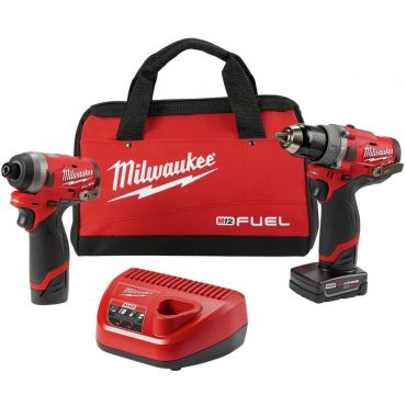 Milwaukee Electric Tools 2598-22 M12 Fuel 2 Pc Kit- 1/2" Hammer Drill & 1/4" Impact