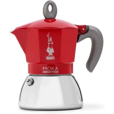 Bialetti Moka Induction Moka Pot, 4-Cups Espresso, Red