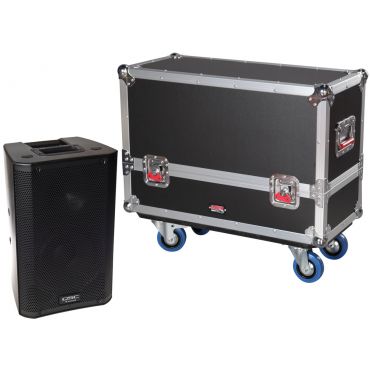 Gator Cases Tour style case to hold (2) QSC K8 speakers. Accessory compartment for cables and connectors.