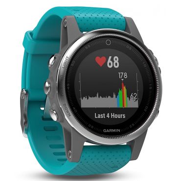 Garmin Fenix 5S Silver with Turquoise Band