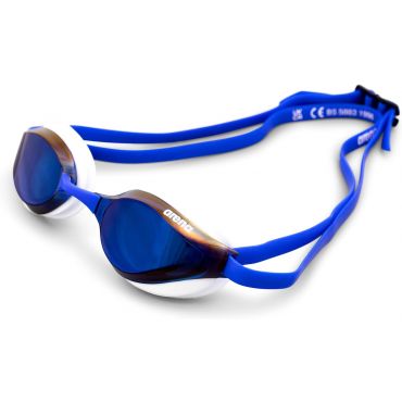Arena Unisex Python Racing Swim Mirror Lens Goggles, Blue Mirror/White