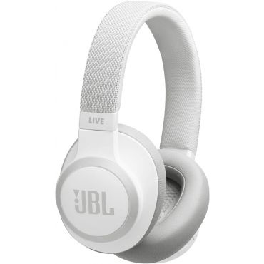 JBL Live 650BTNC Over-Ear Wireless Headphones with Noise-Cancelling and Voice Assistant, White