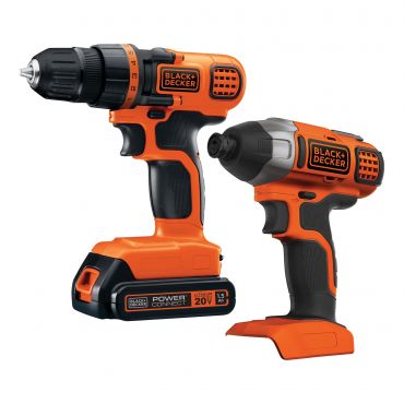 Black+Decker 20V MAX Cordless Drill and Impact Driver, Power Tool Combo Kit with Battery and Charger