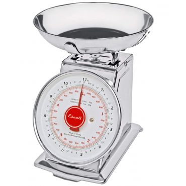 Escali DS115B Mercado Retro Classic Mechanical Dial Scale, Removeable Bowl, 11lb Capacity, Stainless Steel