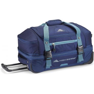 High Sierra Fairlead 28-Inch Portable Wheeled Rolling Polyester Duffel Travel Bag, True Navy/Graphite Blue