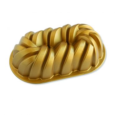 Nordic Ware 75th Anniversary Braided Loaf Pan, Gold