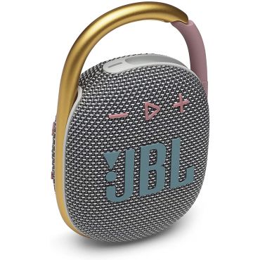 JBL Clip 4 Portable Speaker with Bluetooth, Built-in Battery, Waterproof and Dustproof Feature, Grey