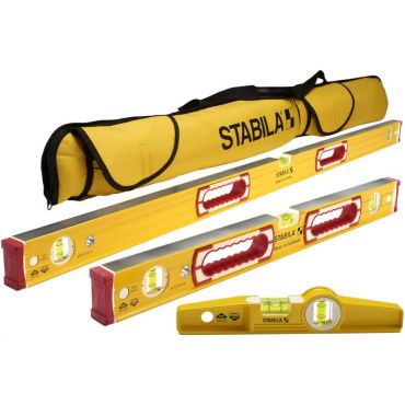 Stabila 48370 Type 196 Classic 3-Level Tool Set, Includes 48"/24"/25100 Torpedo and 30015 Case