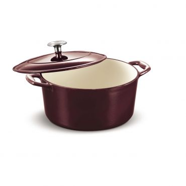 Tramontina 5.5-Quart Enameled Cast Iron Covered Dutch Oven, Majolica Red