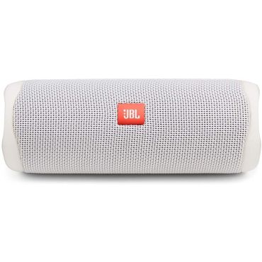 JBL Flip 5 Waterproof Portable Speaker with Bluetooth, Built-in Battery and Microphone, White