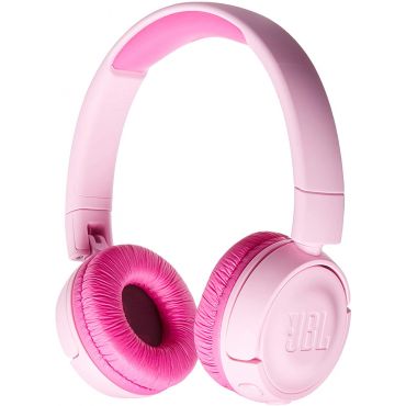 JBL JR 300BT Kids On-Ear Bluetooth Headphones with Single-Side Flat Cable and Reduced Volume for Safe Listening, Pink