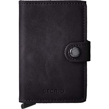 Secrid MV-Black Vintage Mini Wallet, Black