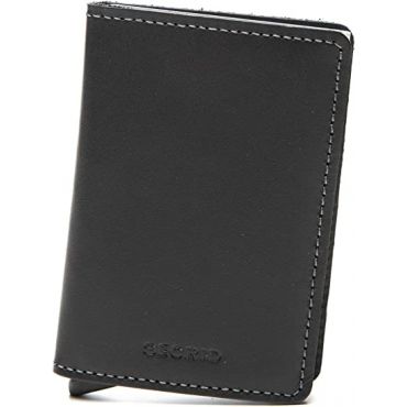 Secrid C-Black Original Slim Wallet Leather RFID Safe Card Case, Black