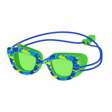 Speedo Kids Sunny G Pop Seasiders Print Swim Googles, Blue Camo/Jello Green