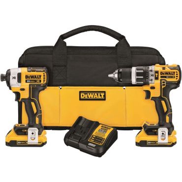 Dewalt DCK287D2 20V Max XR Brushless Impact Driver and Hammer Drill Combo Kit , Compact 2.0Ah