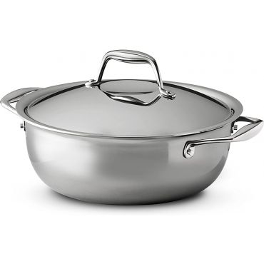 Tramontina 80116/068DS 4-Quart Gourmet Stainless Steel Induction-Ready Tri-Ply Clad Covered Universal Pan