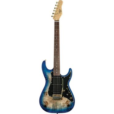 Michael Kelly Burl 60 Ultra Electric Guitar, Blue Burl