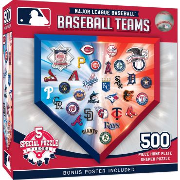 Masterpieces MLB Team Logos 500pc Homeplate Shaped Puzzle