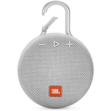JBL Clip 3 Waterproof Portable Bluetooth Speaker with 10-hours of Playtime, Steel White