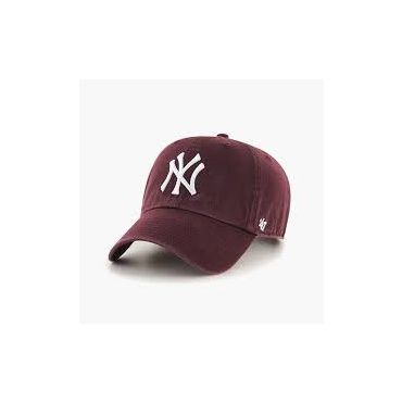 47 Brand MLB New York Yankees Clean Up Cap, Khaki Maroon