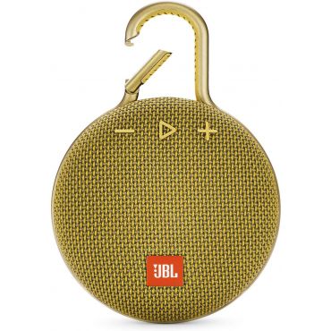 JBL Clip 3 Waterproof Portable Bluetooth Speaker with 10-hours of Playtime, Mustard Yellow