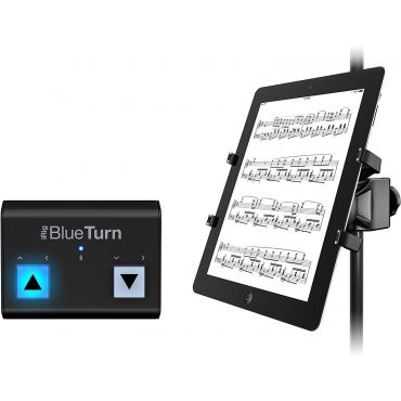 IK Multimedia Tablet Page Turner Bundle Includes Wireless Page Turner and Microphone Stand Mount