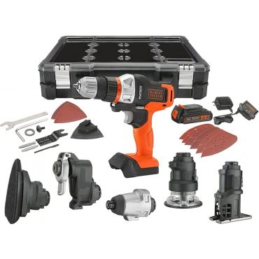 Black+Decker 20V MAX MATRIX Drill, Power Tool Combo Kit, 6-Tool Set, Cordless Tool Set