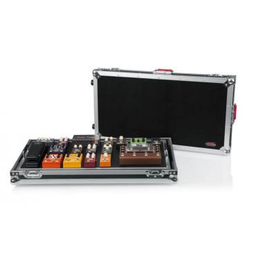 Gator Cases Extra Large G-TOUR Pedal Board and Flight Case for 20-25 pedals. Removable 34"x17" Pedal Surface and Inline Wheels