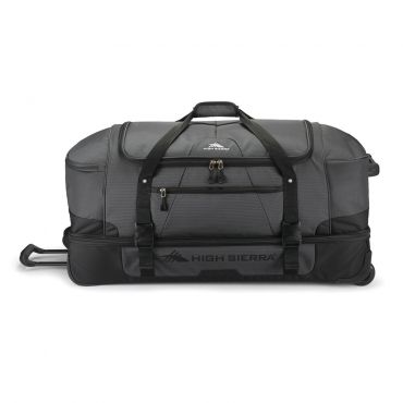 High Sierra Fairlead 34-Inch Portable Wheeled Rolling Polyester Duffel Travel Bag, Mercury/Black