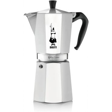Bialetti Moka Express 18-Cups Iconic Stovetop Espresso Maker, Aluminun Silver