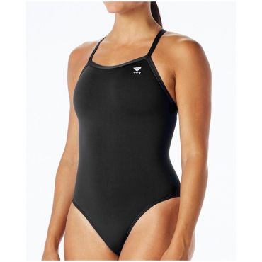 YR Women's Tyreco Solid Diamondback Swimsuit, Black, Size 32