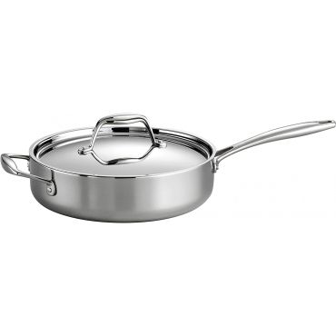 Tramontina 80116/058DS 3-Quart Tri-Ply Clad Covered Deep Saute Pan, Stainless Steel