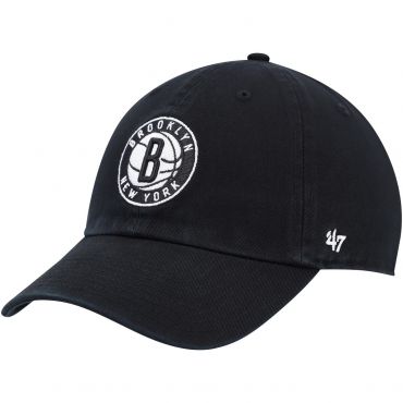 47 Brand Brooklyn Nets Alternate Logo Team Clean Up Adjustable Cap, Black