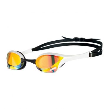 Arena Unisex Cobra Ultra Swipe Racing Swim Goggles, Swipe Mirror Lens, Yellow Copper/White