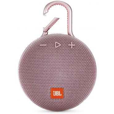 JBL Clip 3 Waterproof Portable Bluetooth Speaker with 10-hours of Playtime, Dusty Pink