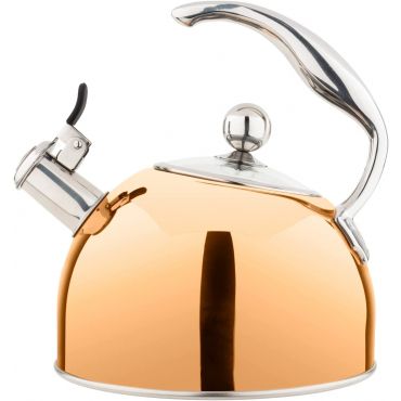 Viking 2.6 Qt Stainless Steel Whistling Kettle w/ 3-Ply Base, Rose Gold
