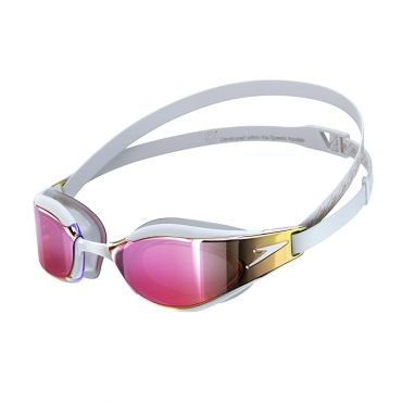 Speedo Fastskin Hyper Elite Mirrored Goggles, White/Oxid Grey/Rose Gold