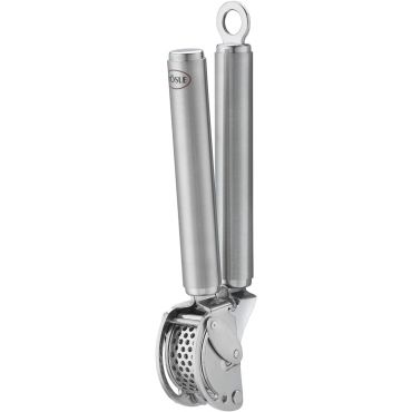 Rosle Stainless Steel Mincing Garlic / Ginger Press with Scraper, 9-inch