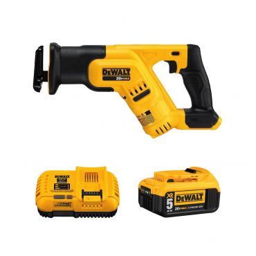 Dewalt DCS387B 20-volt MAX Compact Reciprocating Saw Tool Only w/ Dewalt DCB205 20V MAX XR Battery Pack & DCB118 Fast Charger