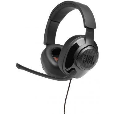 JBL Wired Over-Ear Gaming Headset with JBL Quantum Sound Signature, Flip-Up Boom Mic, 3.5MM Connection, and PC Splitter Extension, Black