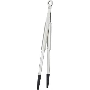 Rösle Stainless Steel Kitchen Fine Tongs, Silicone Tip, Stainless