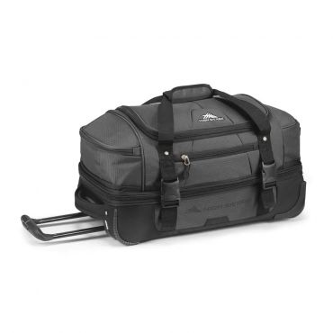 High Sierra Fairlead 22-Inch Portable Wheeled Rolling Polyester Duffel Travel Bag, Mercury/Black
