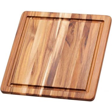 TeakHaus Square Chopping And Serving Board With Juice Canal, Square, 12 x 12 x 0.55
